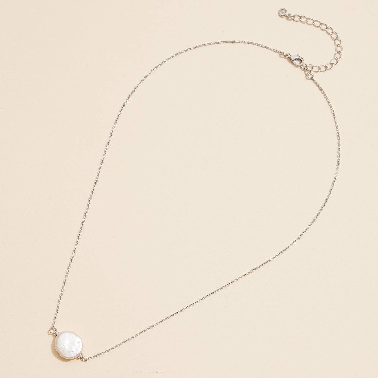Coin Pearl Pendant 18K Gold Dipped Necklace