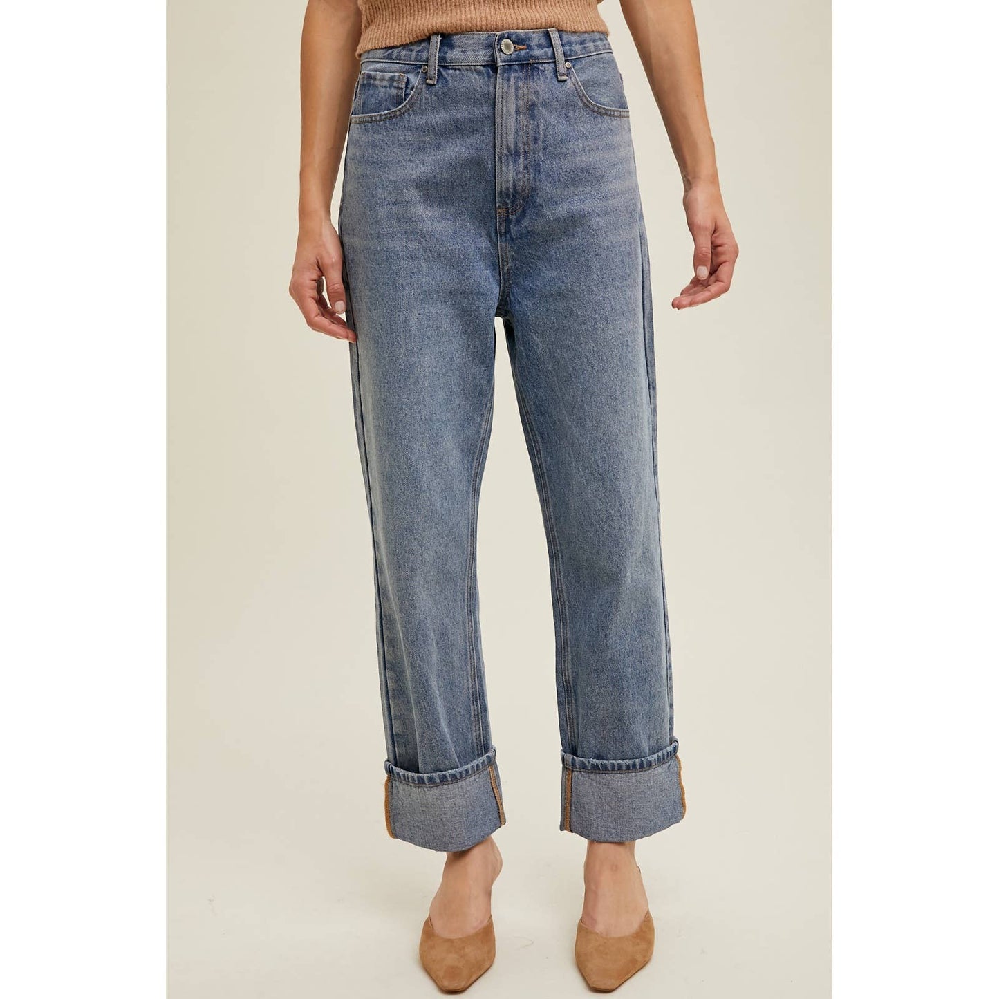 CUFFED BOYFRIEND DENIM