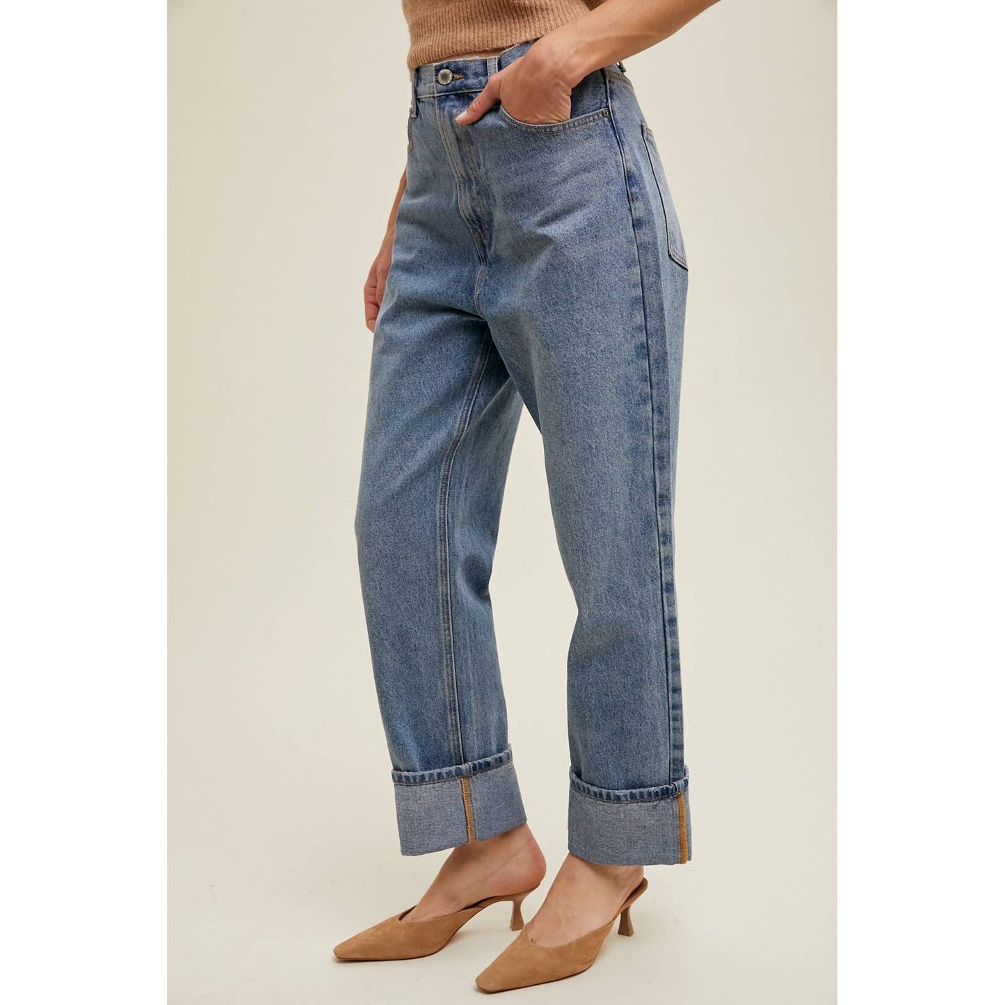 CUFFED BOYFRIEND DENIM
