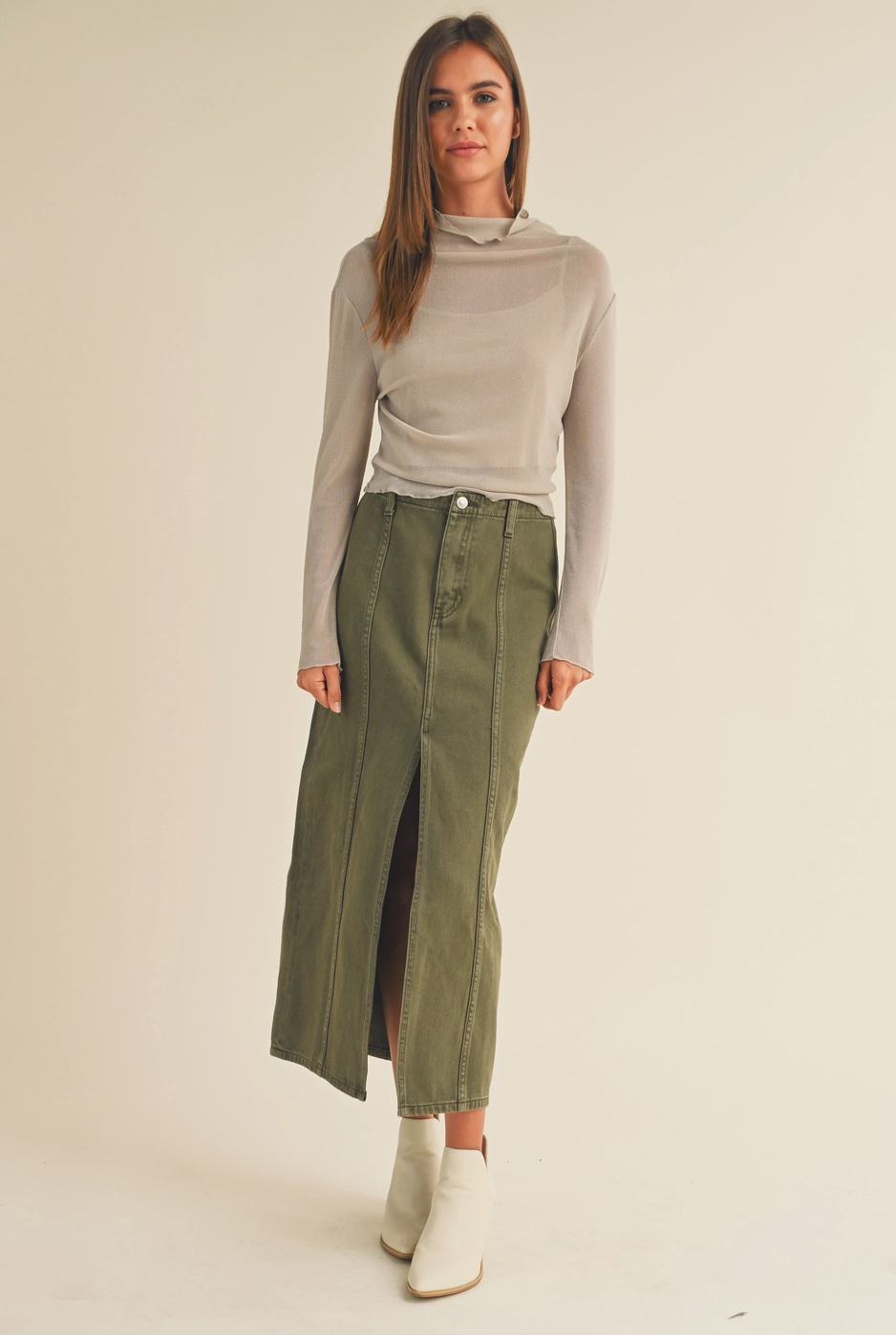 All > Cotton slit skirt Buy from e-shop