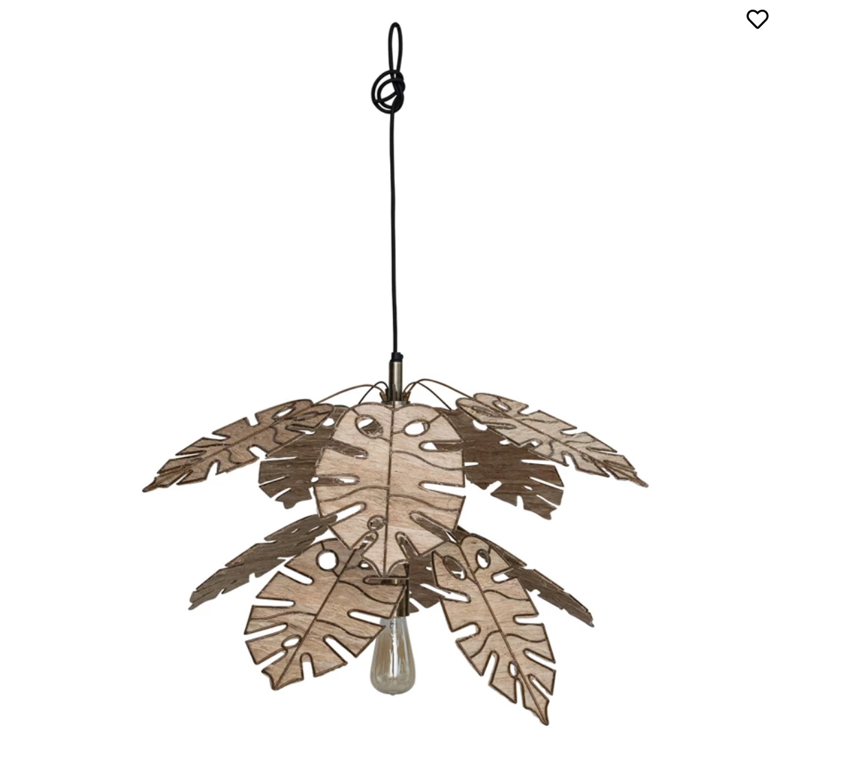 Metal & Banana Fiber Leaf Pendant