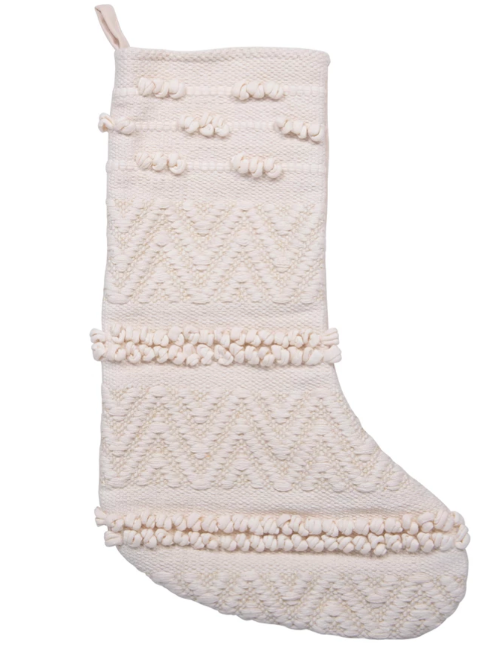 Woven Cotton Blend Christmas Stocking