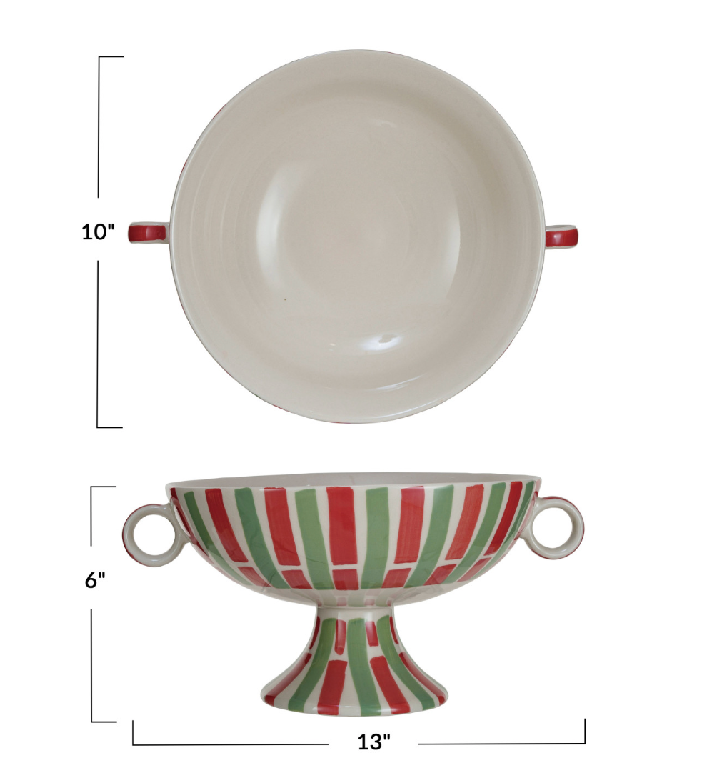 Hand-Painted Footed Bowl