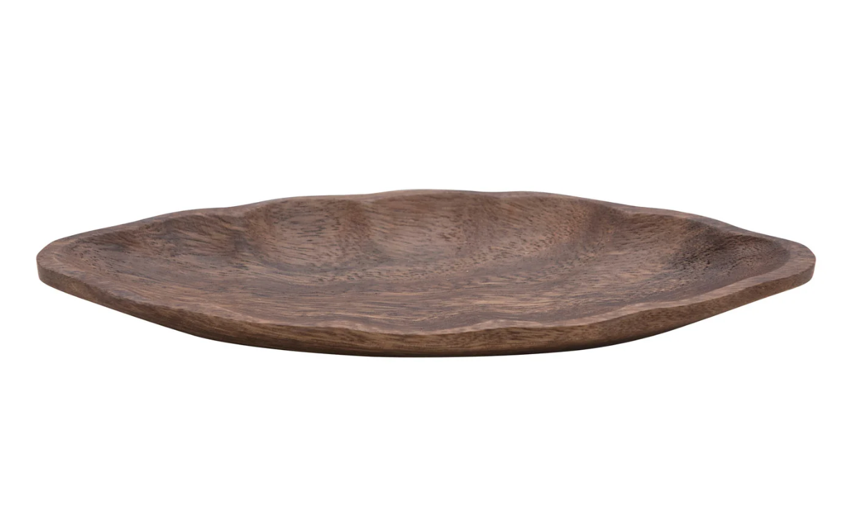 Acacia Wood Leaf Shaped Dish
