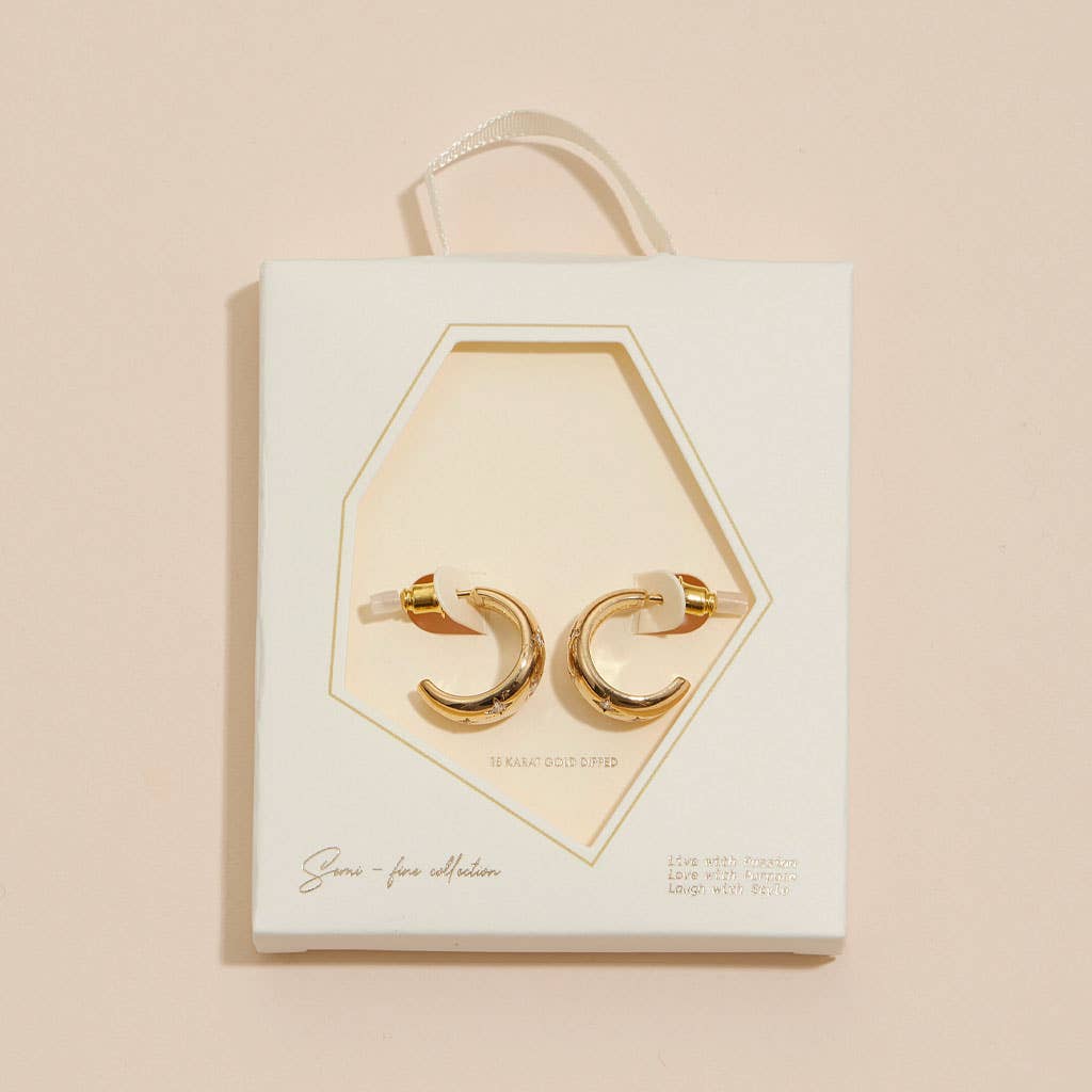 Northern Stars 18K Gold Dip Hoop Earrings
