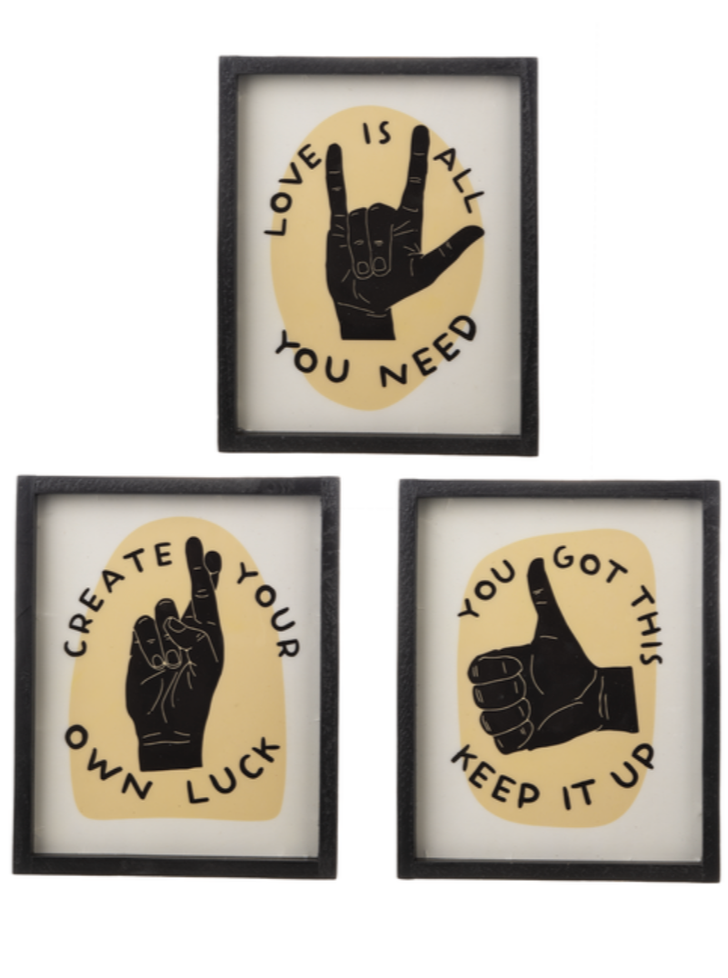 Framed Hand Sign Art
