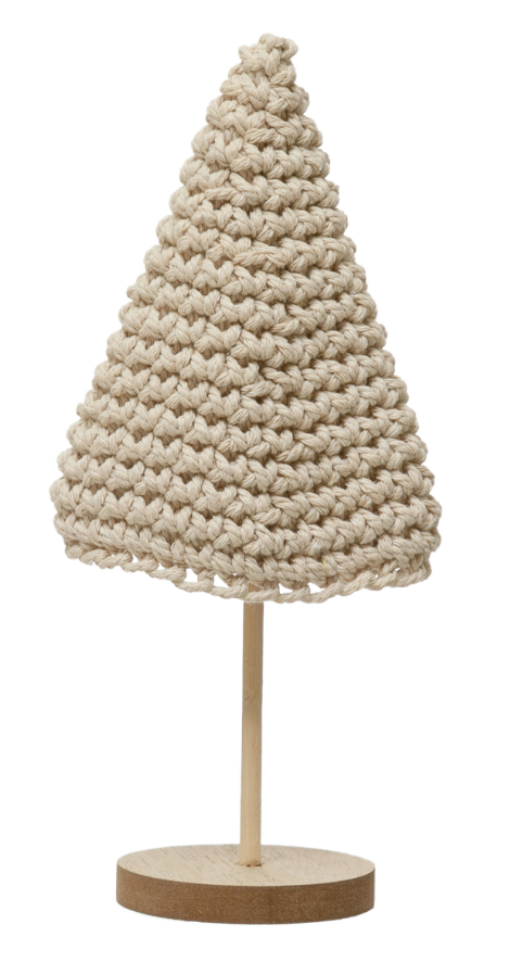 Large Crochet Tree with Wood Base