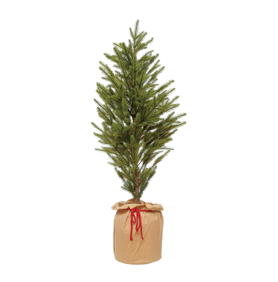 Faux Scots Pine Tree in Paper Sack