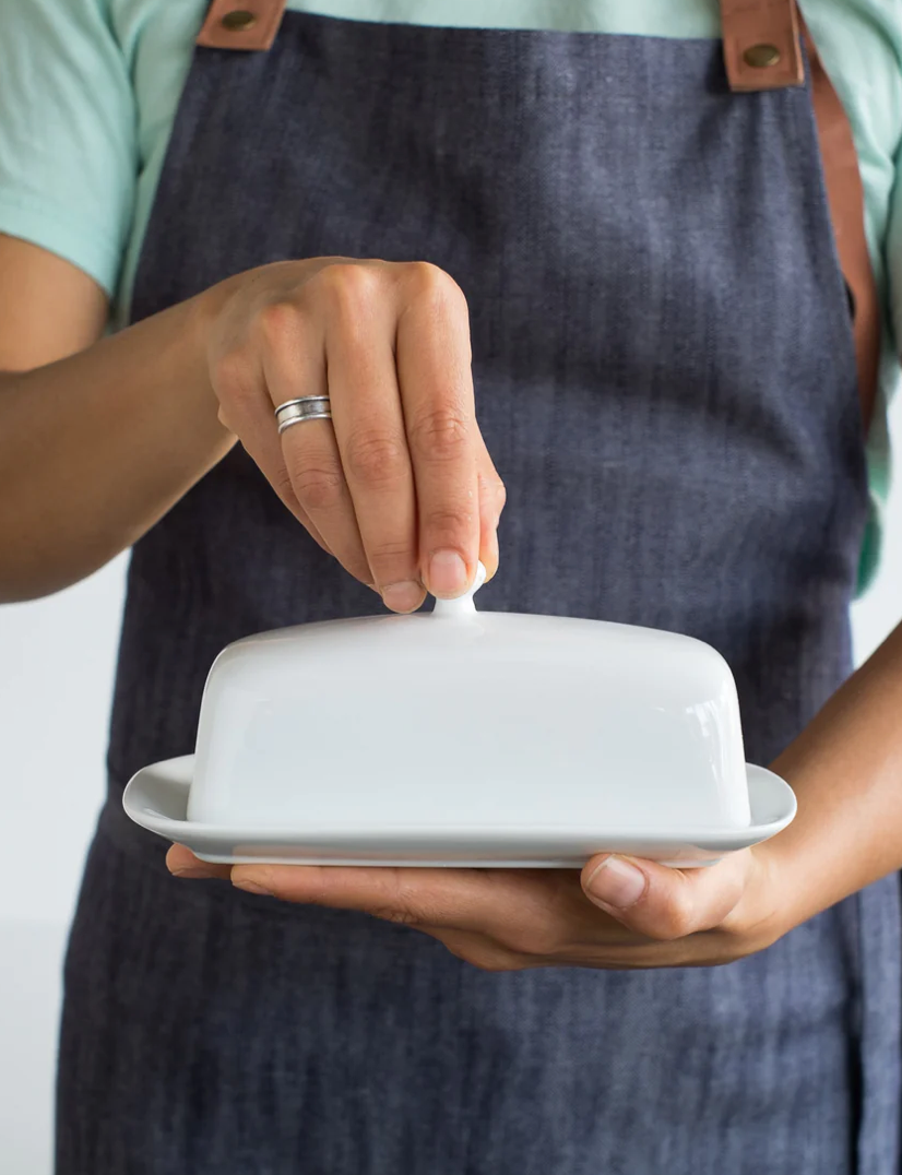 White Simple Butter Dish