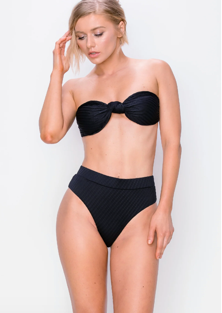 Black Strapless Bikini Top - Bianca