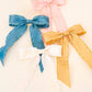 Ruffle Hair Bow- Cream