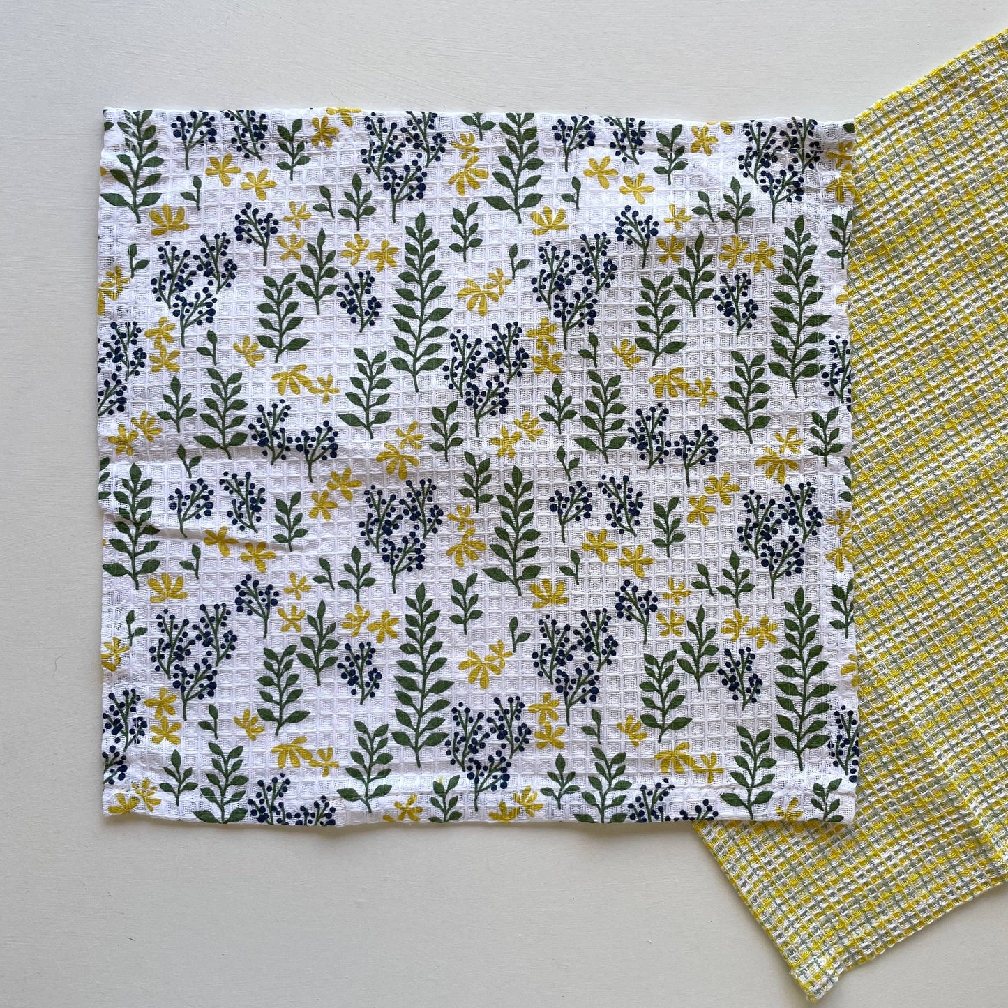 100% cotton dishcloths - set of 2 (green/yellow)