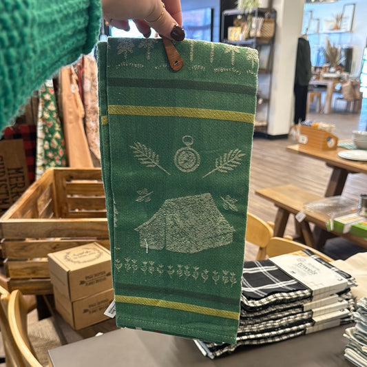 Green Tent Life Dish Towel