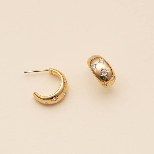 Northern Stars 18K Gold Dip Hoop Earrings