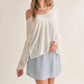 Unity V Neck Relaxed Knit Top: IVORY