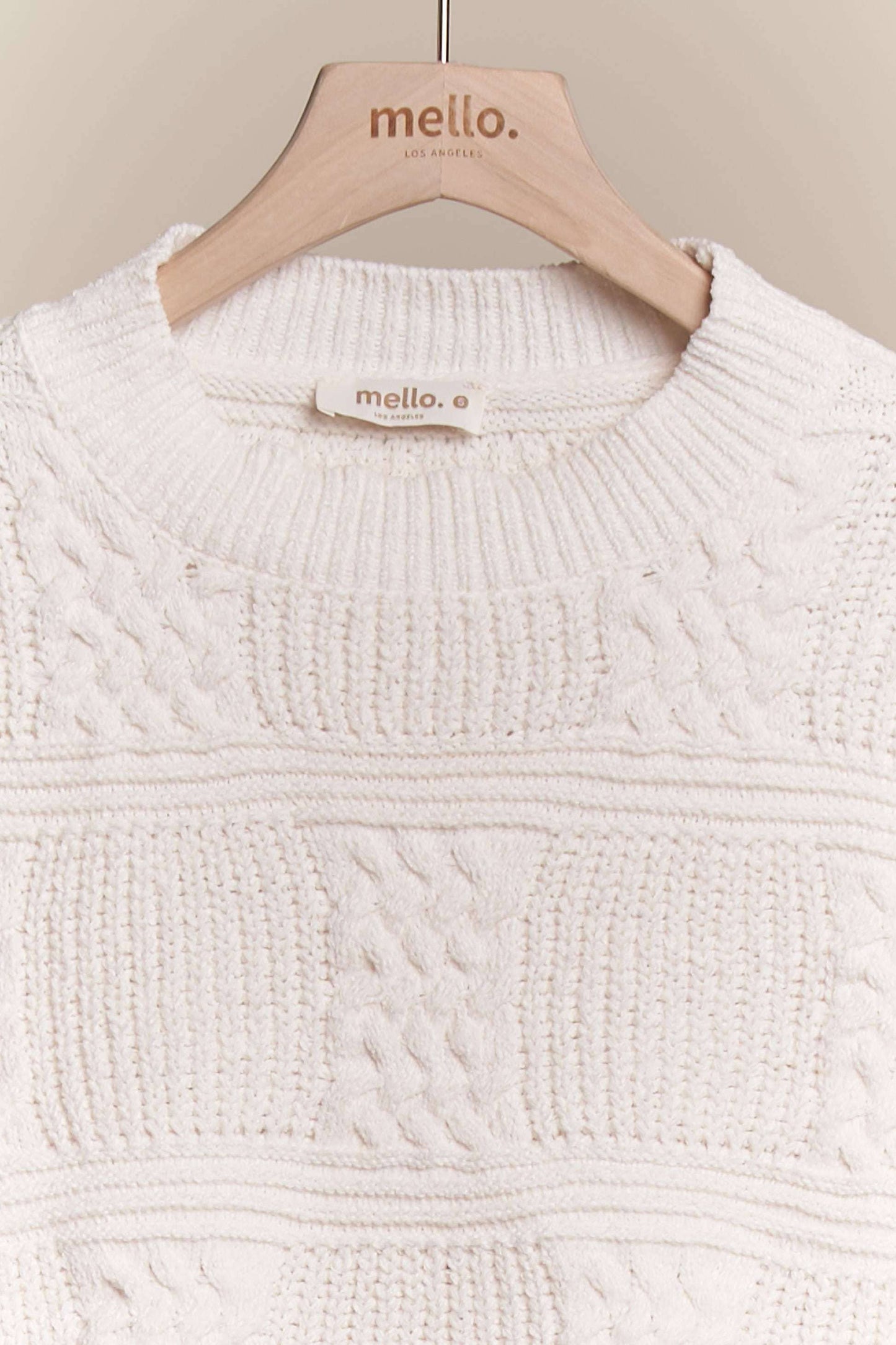 Round Neck Patterned Knit Sweater