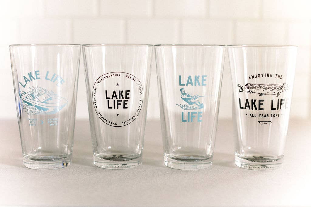 Lake Life: Fishing Pint Glass