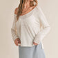 Unity V Neck Relaxed Knit Top: IVORY