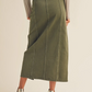 Cotton Slit Maxi Skirt