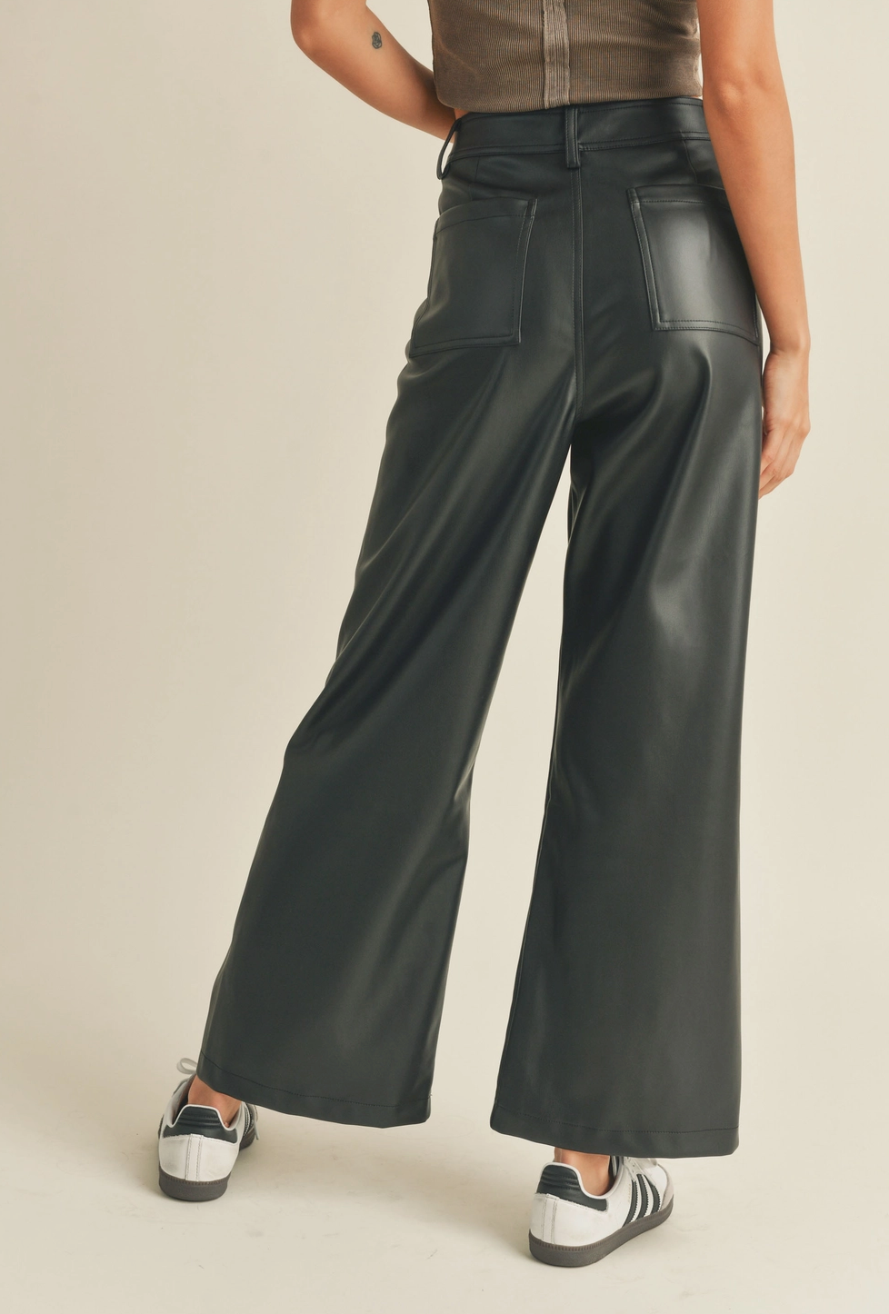 Wide & Straight Leather Pants