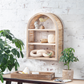 Arch Wall Shelf with Rattan Accent