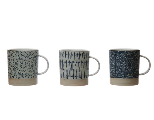 Hand-Stamped Stoneware Mug