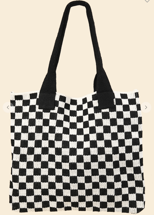 Checkered Patterned Tote Bag