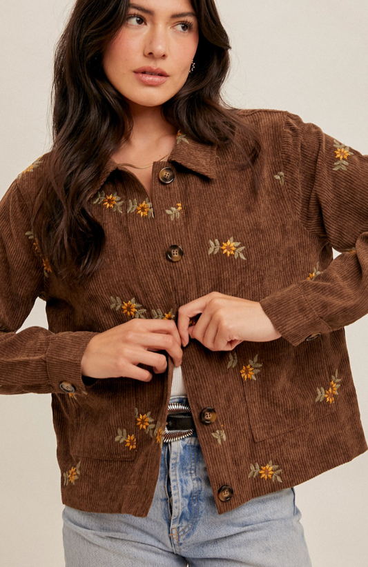 Embroidered Corduroy Jacket