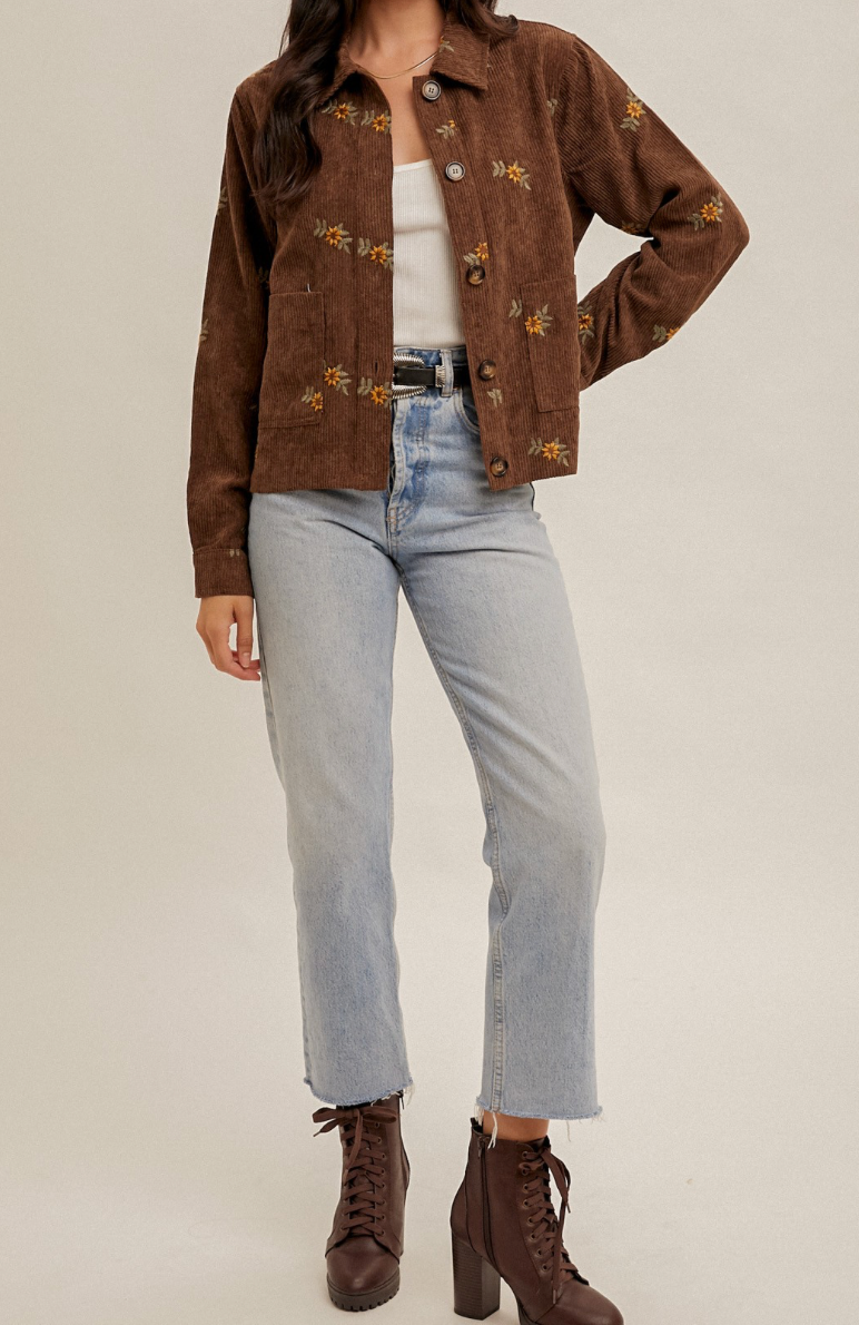 Embroidered Corduroy Jacket