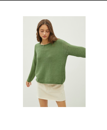 Boxy Waffle Knit Sweater