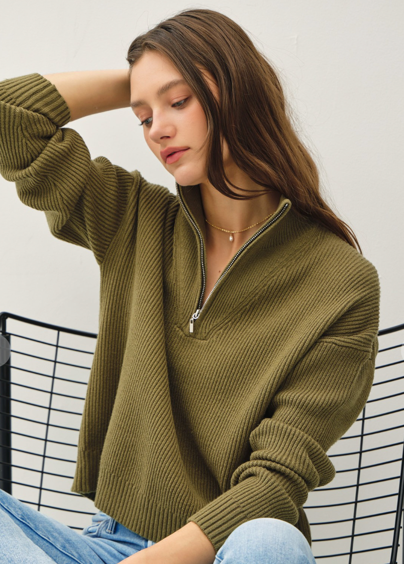 Olive You 1/4 Zip