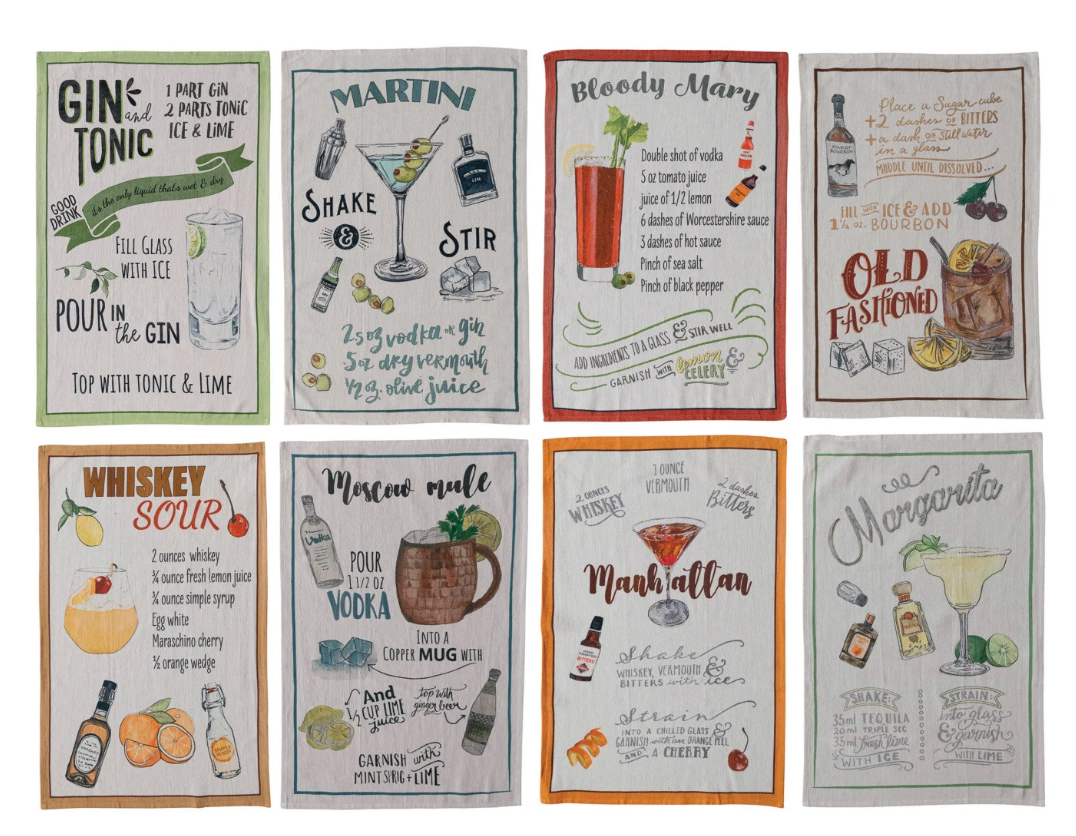 Cocktail Recipe Tea Towel