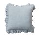 20" Square Cotton Double Cloth Pillow w/ Ruffled Edge