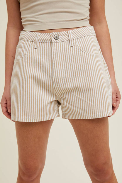 STRIPED DENIM SHORTS