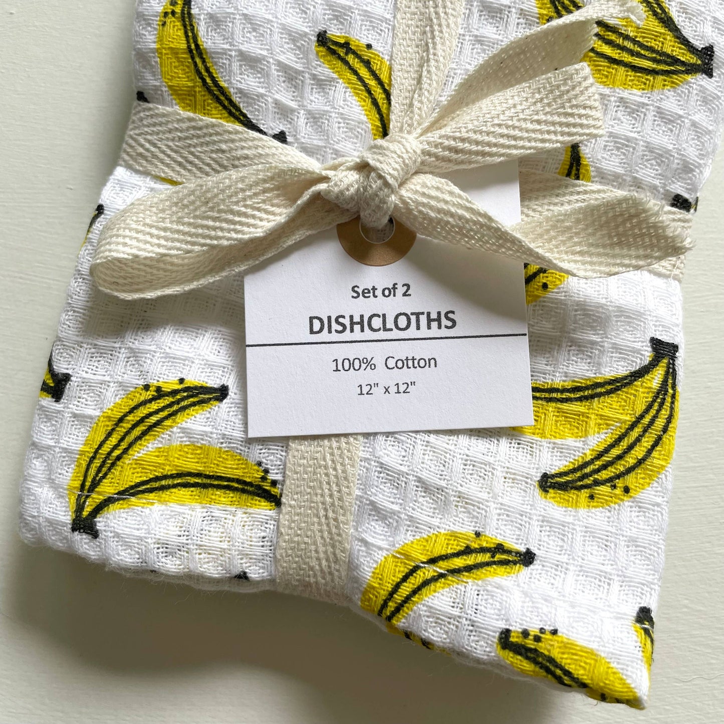 100% cotton dishcloths - set of 2 (banana)