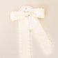 Ruffle Hair Bow- Cream