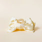 Satin Bow Claw Clip- Cream