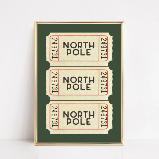 North Pole Ticket Art