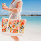 Carry-It-All Tote Bag- Rubber Beach Bag- Lil' Floral Delight