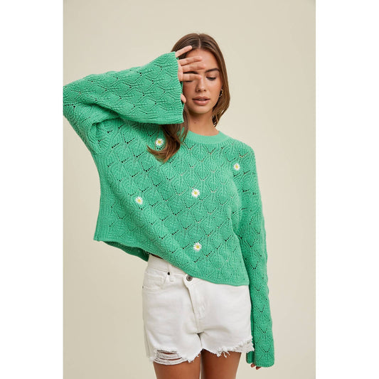 Daisy Embroidered Sweater