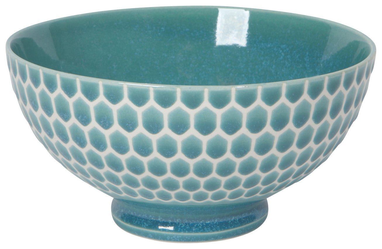 6 in Honeycomb Cereal Bowl Teal