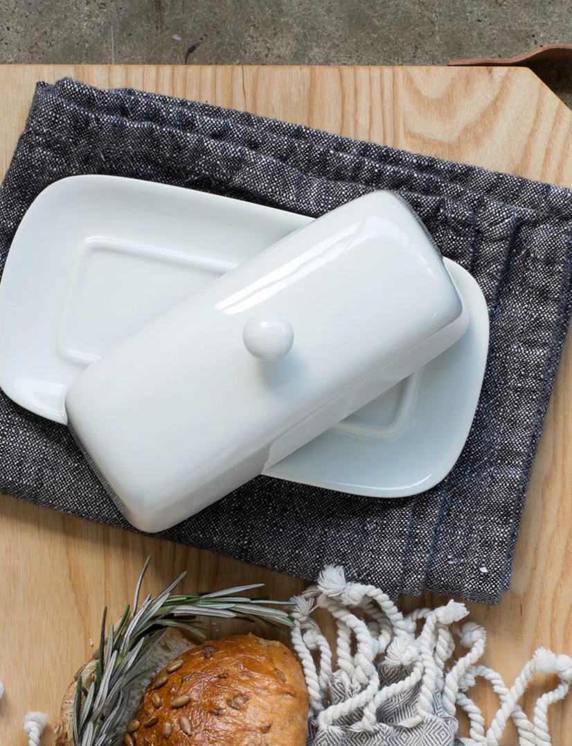 White Simple Butter Dish